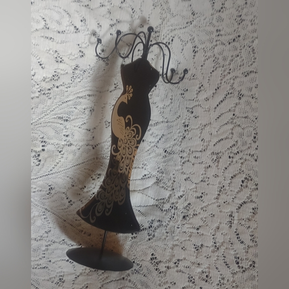 15" Mirror with Peacock Jewelry Stand - Picture 3 of 7